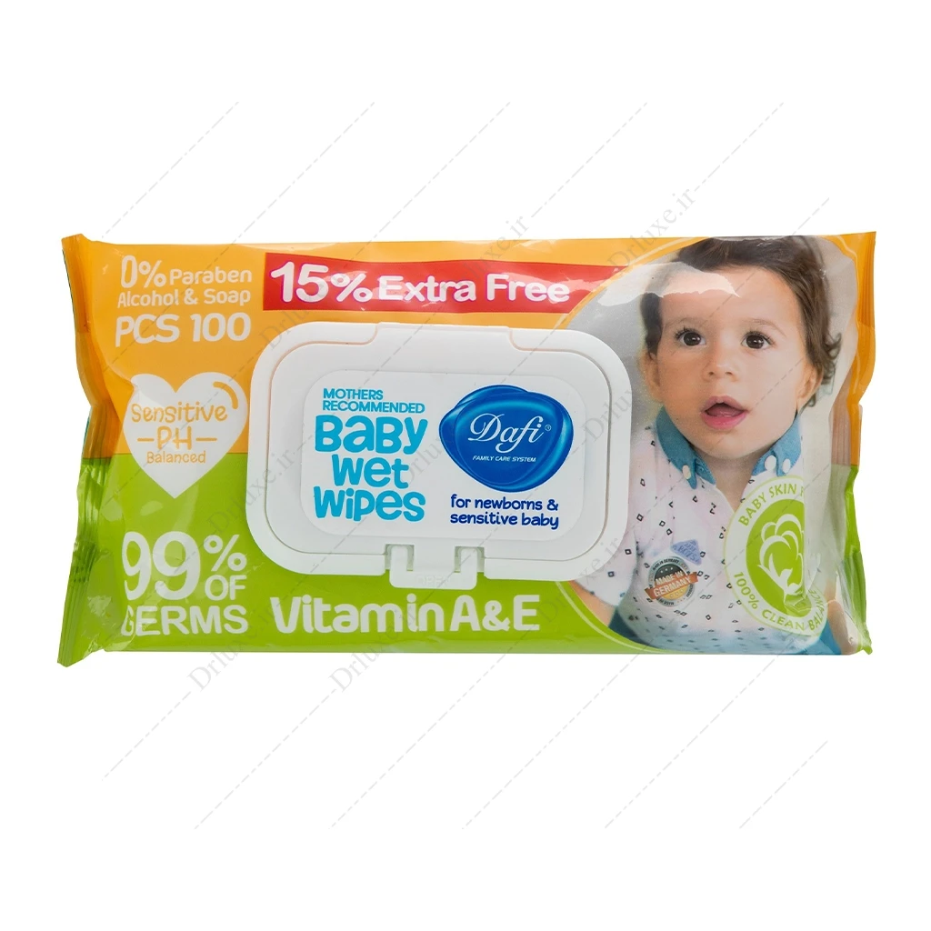 دستمال مرطوب کودک دافی مدل B10 بسته 100 عدد